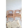 Paire de chaises esprit fauteuils anciens circa 1940 - assise gravée