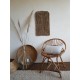 Fauteuil coquille rotin vintage