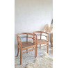 Paire de chaises esprit fauteuils anciens circa 1940 - assise gravée