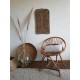 Fauteuil coquille rotin vintage