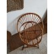 Fauteuil coquille rotin vintage
