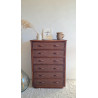 Commode en rotin brin vintage circa années 70