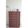Commode en rotin brin vintage circa années 70