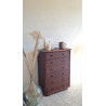 Commode en rotin brin vintage circa années 70