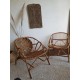 Paire de fauteuils osier et rotin vintage
