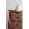 Commode en rotin brin vintage circa années 70