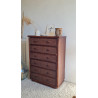 Commode en rotin brin vintage circa années 70