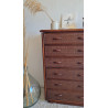 Commode en rotin brin vintage circa années 70