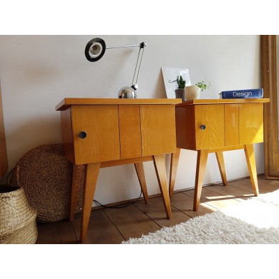 Paire de chevets pieds compas - circa 1960
