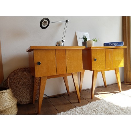 Paire de chevets pieds compas - circa 1960