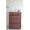Commode en rotin brin vintage circa années 70