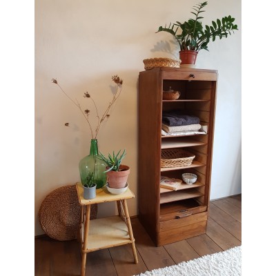 Meuble de métier - classeur à rideau - vintage