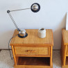 Paire de chevets en rotin circa années 70 - tables de nuit vintage