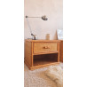 Paire de chevets en rotin circa années 70 - tables de nuit vintage