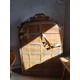 Miroir ancien doré avec fronton style Napoléon III