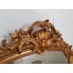 Miroir ancien doré avec fronton style Napoléon III