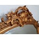 Miroir ancien doré avec fronton style Napoléon III