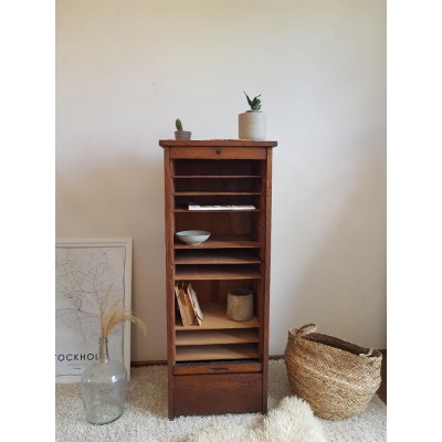 Meuble de métier - classeur à rideau - vintage