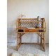 Bureau bambou, rotin et osier ciirca 1960 - pieds compas