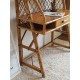 Bureau bambou, rotin et osier ciirca 1960 - pieds compas