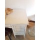 Bureau années 50 en bois patiné blanc