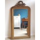 Miroir doré ancien de style Louis Philippe avec fronton