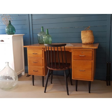 Bureau années 60 en bois et métal