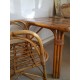 Table rotin et osier - carrelage - vintage- 1960