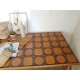 Table rotin et osier - carrelage - vintage- 1960