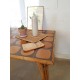 Table rotin et osier - carrelage - vintage- 1960