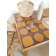 Table rotin et osier - carrelage - vintage- 1960