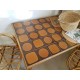 Table rotin et osier - carrelage - vintage- 1960