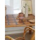 Table rotin et osier - carrelage - vintage- 1960
