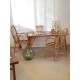 Table rotin et osier - carrelage - vintage- 1960