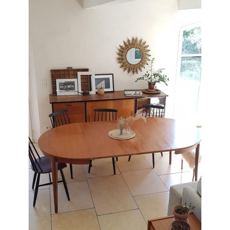 Table scandinave 4, 6 ou 8 convives - rallonges