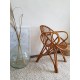 Fauteuil en rotin vintage pieds compas
