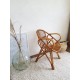 Fauteuil en rotin vintage pieds compas