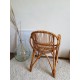 Fauteuil en rotin vintage pieds compas