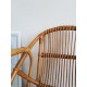 Fauteuil en rotin vintage pieds compas