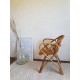 Fauteuil en rotin vintage pieds compas