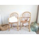 Paire de fauteuils en rotin et osier vintage