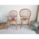 Paire de fauteuils en rotin et osier vintage