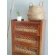 Chiffonnier bois et rotin circa 1960, pieds compas - esprit scandinave