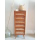 Chiffonnier bois et rotin circa 1960, pieds compas - esprit scandinave