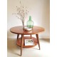 Table basse ronde années 60 esprit scandinave - 86 x 53