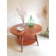 Table basse ronde années 60 esprit scandinave - 86 x 53