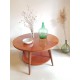 Table basse ronde années 60 esprit scandinave - 86 x 53