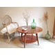 Table basse ronde années 60 esprit scandinave - 86 x 53