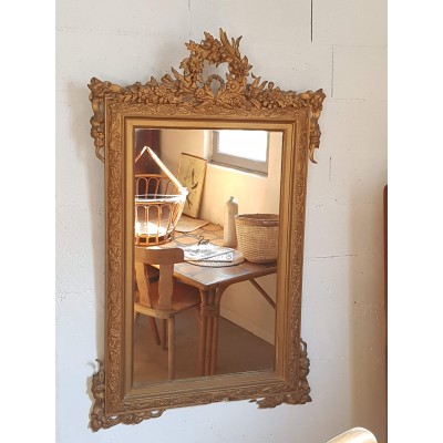 Miroir ancien doré 138 x 81  style Louis XV