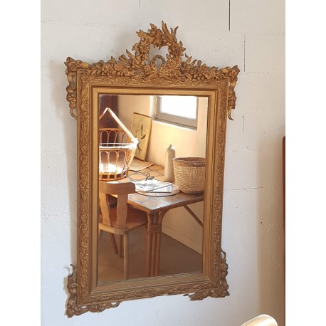 Miroir ancien doré 138 x 81  style Louis XV